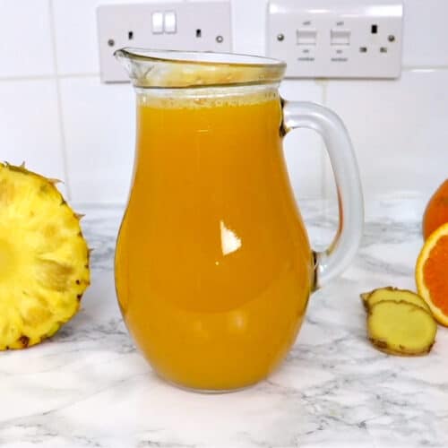 Pineapple Juice Cleanse (with Ginger & Orange) Yummieliciouz