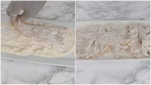 haddock fish coat in flour