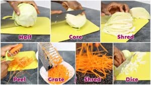 coleslaw vegetables prep