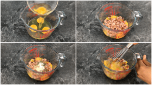 breakfast sandwich filling prep
