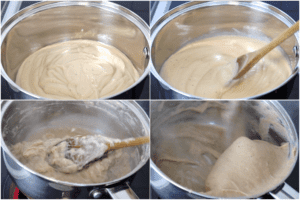 making banana fufu